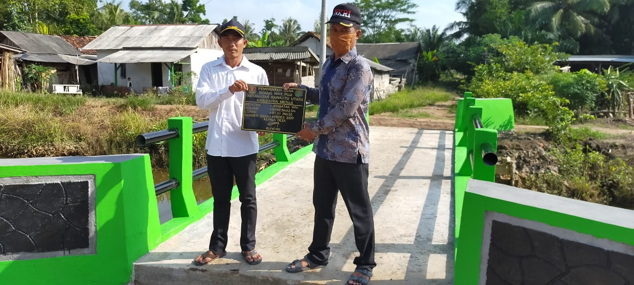 Jembatan Mini Plat Beton Desa Sidang Way Puji Siap Digunakan